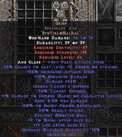 Grief Berserker Axe 35-39/340-369/20-25