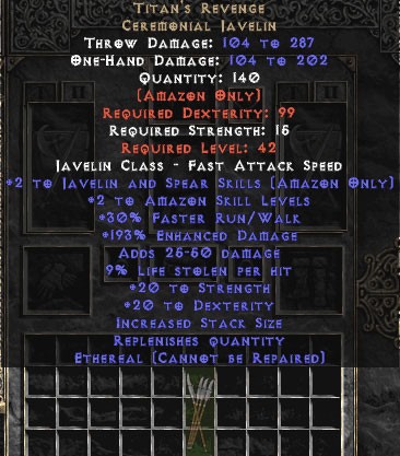 Titan's Revenge - Ethereal - 180%+ ed 9% ll