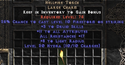 Druid Hellfire 17-19 Resist All/10-16 Stats